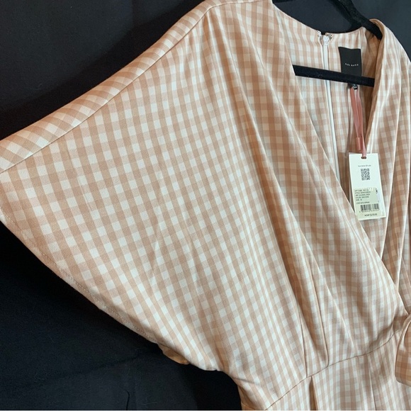 NWT Alex Marie Juliana Linen Wide Leg Jumper in Sand Gingham Print, size 12 - Picture 8 of 13